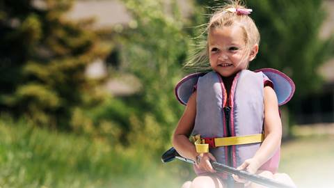 Little girl kayaking.