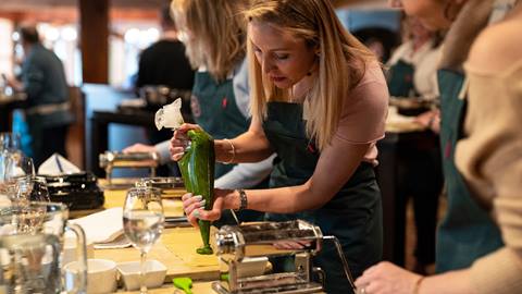 Person attending a cooking class at Deer Valley Resort.