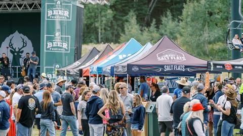 Deer Valley Mountain Beer Festival tents and attendees