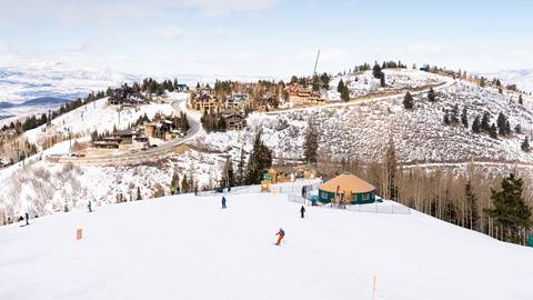 Guests skiing past Rossignol High Performance Test Center.