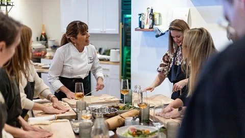 Chef Silvia Baracchi teaching a cooking class at Deer Valley.