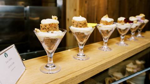 Carrot cake served at Cast and Cut Seafood Dining restaurant.