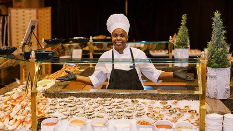 Seafood station at Cast and Cut Seafood Dining