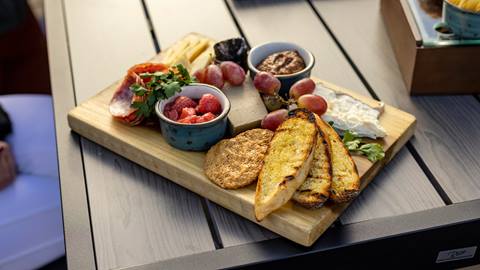 Charcuterie board served at Chute Eleven