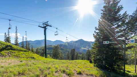 Exterior view of Ruby Chairlift in summer