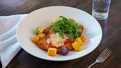 Chicken parmesan served at The Brass Tag.