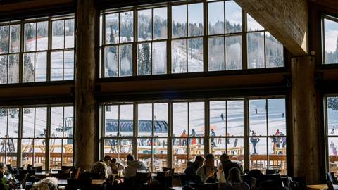 View from inside Silver Lake Lodge and Silver Lake Restaurant.