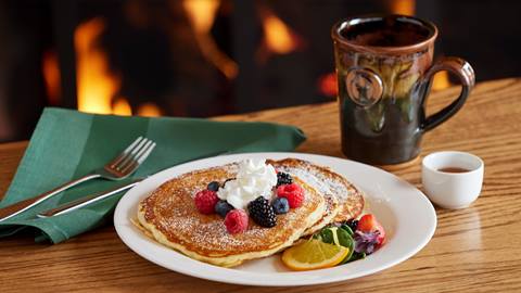 Snow Park Restaurant pancakes with fruits