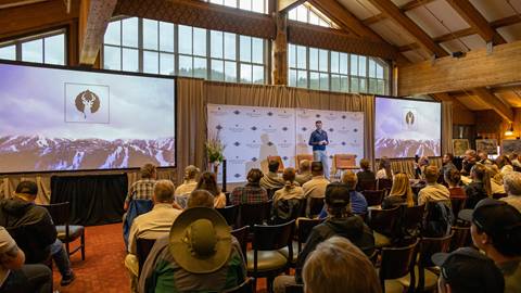 Press conference at Silver Lake Lodge.