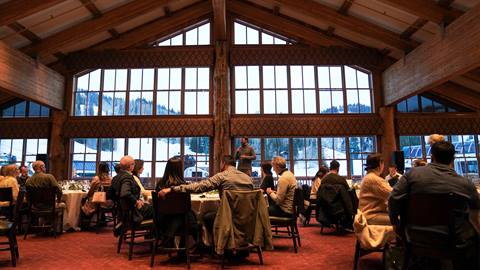 Group meeting at Silver Lake Lodge.