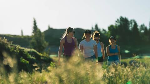 Group of guests hiking at Deer Valley.