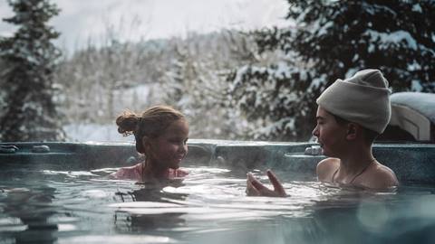 Kids in hot tub at Deer Valley.