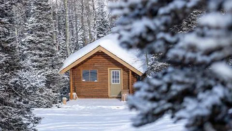 Deer Valley's Sunset Cabin in the winter.