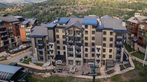 Exterior of Deer Valley's luxury lodging property, Empire Residences, in the the summer.