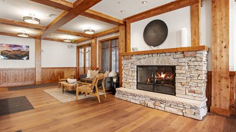 Fireplace located in the Shooting Star common area lobby