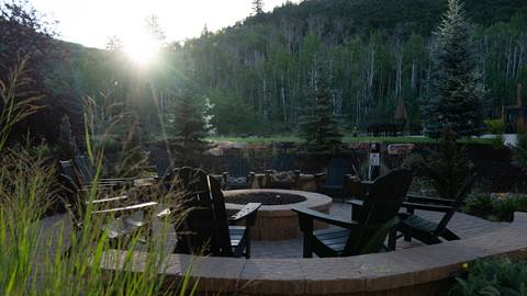 Firepit at Silver Baron Lodge.