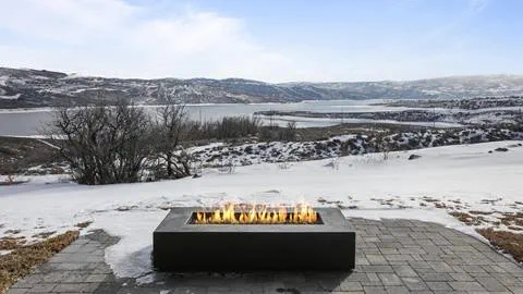 Outdoor fire pit at Deer Valley's luxury vacation rental SkyRidge 11494.