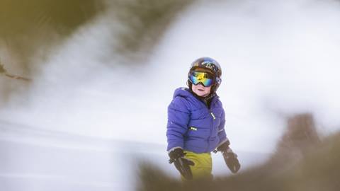 Young boy skiing at Deer Valley.