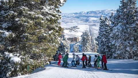 Deer Valley Ski Instructors with group of women during ski lesson.