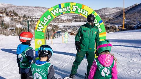 Kids ski lesson at Deer Valley.