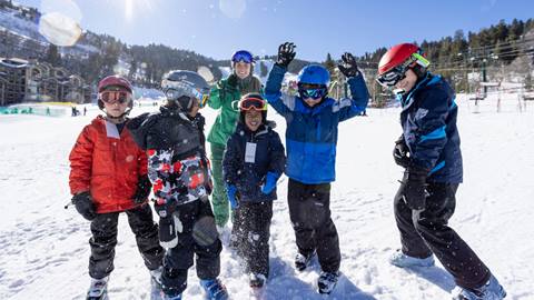 Boys in Deer Valley group ski lesson.