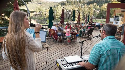 Summer concerts on the deck at the Deer Valley Grocery Cafe. Gourmet BBQ offered for dinner